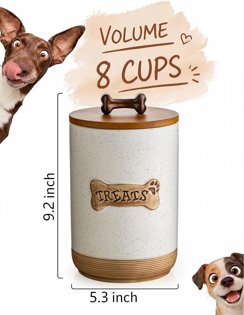 Airtight Dog Treat Jar with Lid, Dog Treat Container for Countertop