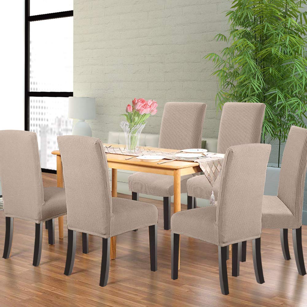 Dining Chair Covers Seat Parson Chair Slipcover Set of 4, Khaki