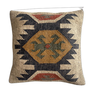 Kilim Hand Loom Cushion Cover 18X18 Pillows Boho Ethnic Shams Jute Pillow Cases Rug Boho Shams