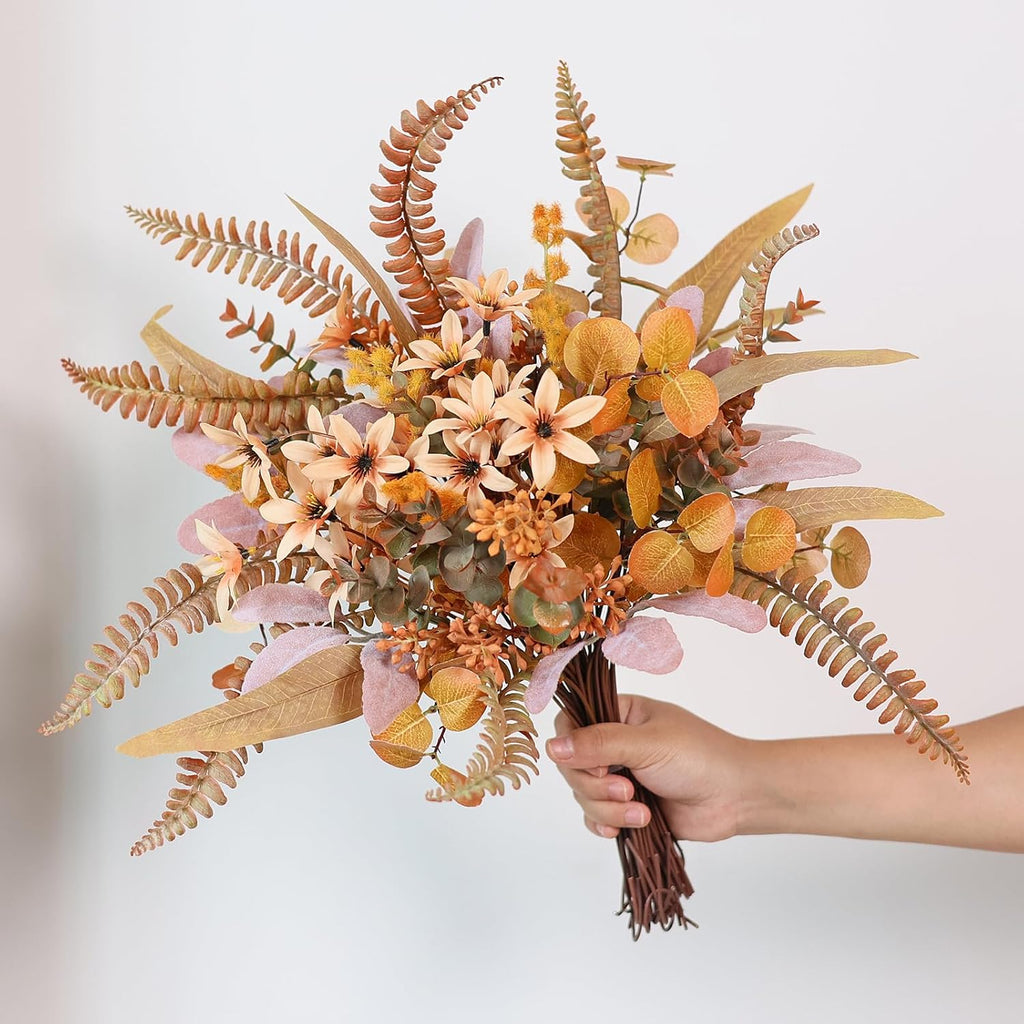 Kinds Artificial Greenery Stems Box Set for Fall Decor(Orange) - Set of 75