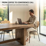 HEAH-YO Modern Dining Chairs Set of 2, Upholstered Faux Leather Rattan Dining Chairs with Backrests