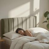 Upholstered King Headboard - Easy Assemble Channel Stitched Headboard King Bed