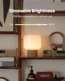Mushroom Lamp, 5W Cute Cordless Rechargeable Table Lamp with Glass Shade, 3 Color Temps LED Dimmable Ambient Lighting