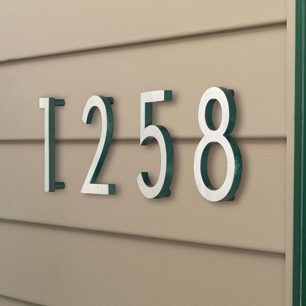 6 Inch Modern House Number, Floating House Number, Easy to Install (7, Navy Two Tone)