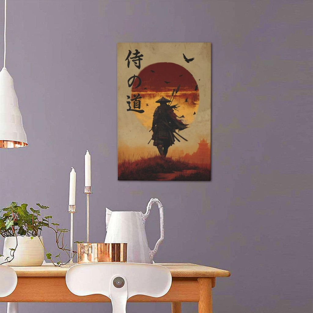 Japanese Samurai Wall Art Oriental Asian Bushido Wall Decor Warrior Figure Canvas Pictures Paintings Prints Japan
