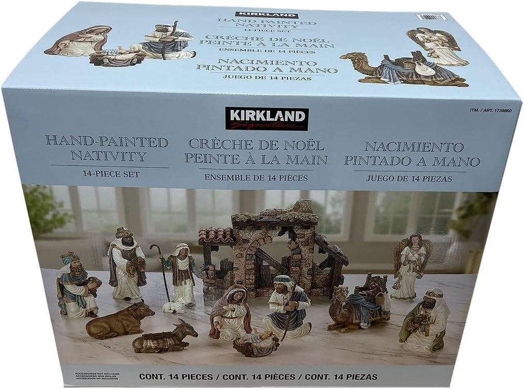Hand-Painted Christmas Nativity 13-Piece Set