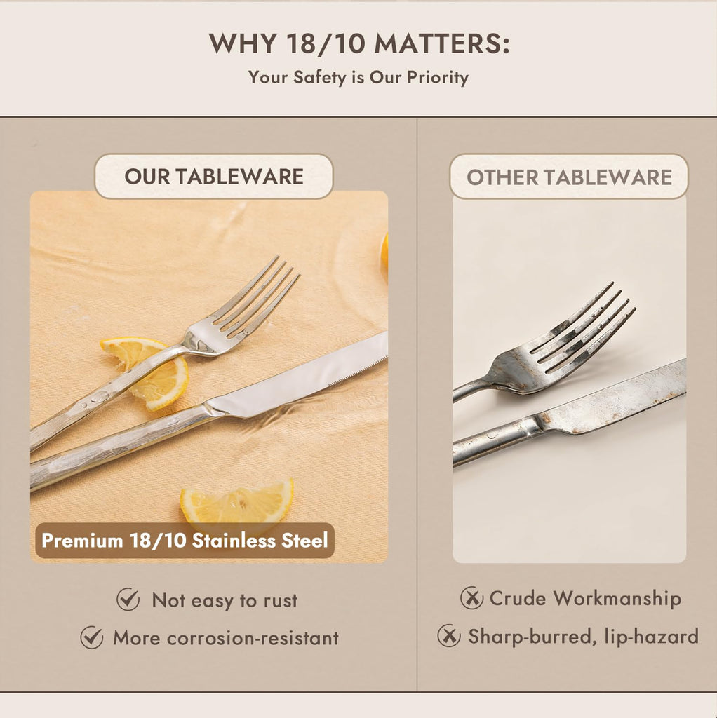 Silverware Set, 18/10 Stainless Steel Flatware Set for 4