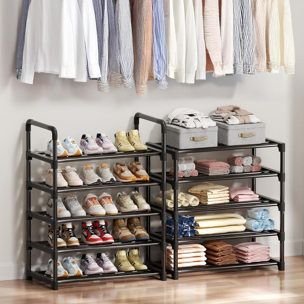 Shoe Rack, 10 Tier Shoe Storage Organizer, Fit 30-35 Pairs Shoes, Metal Tall Shoe Shelf for Closet, Entryway