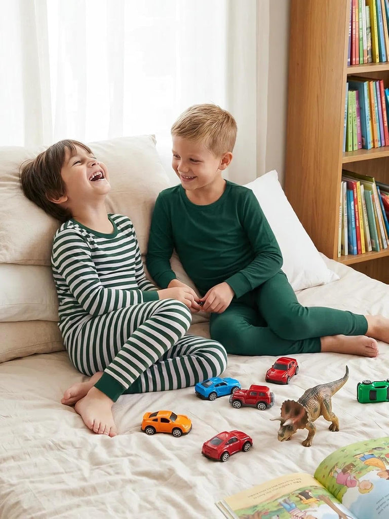 Bamboo Viscose Toddler Kid Pajamas Set Boys/Girl Striped Sleepwear