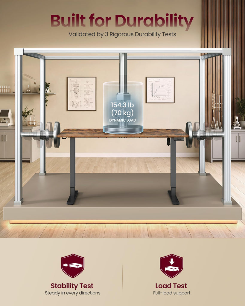 Standing Desk, 55x28 Inch Electric Adjustable Desk, 30-Min Assembly