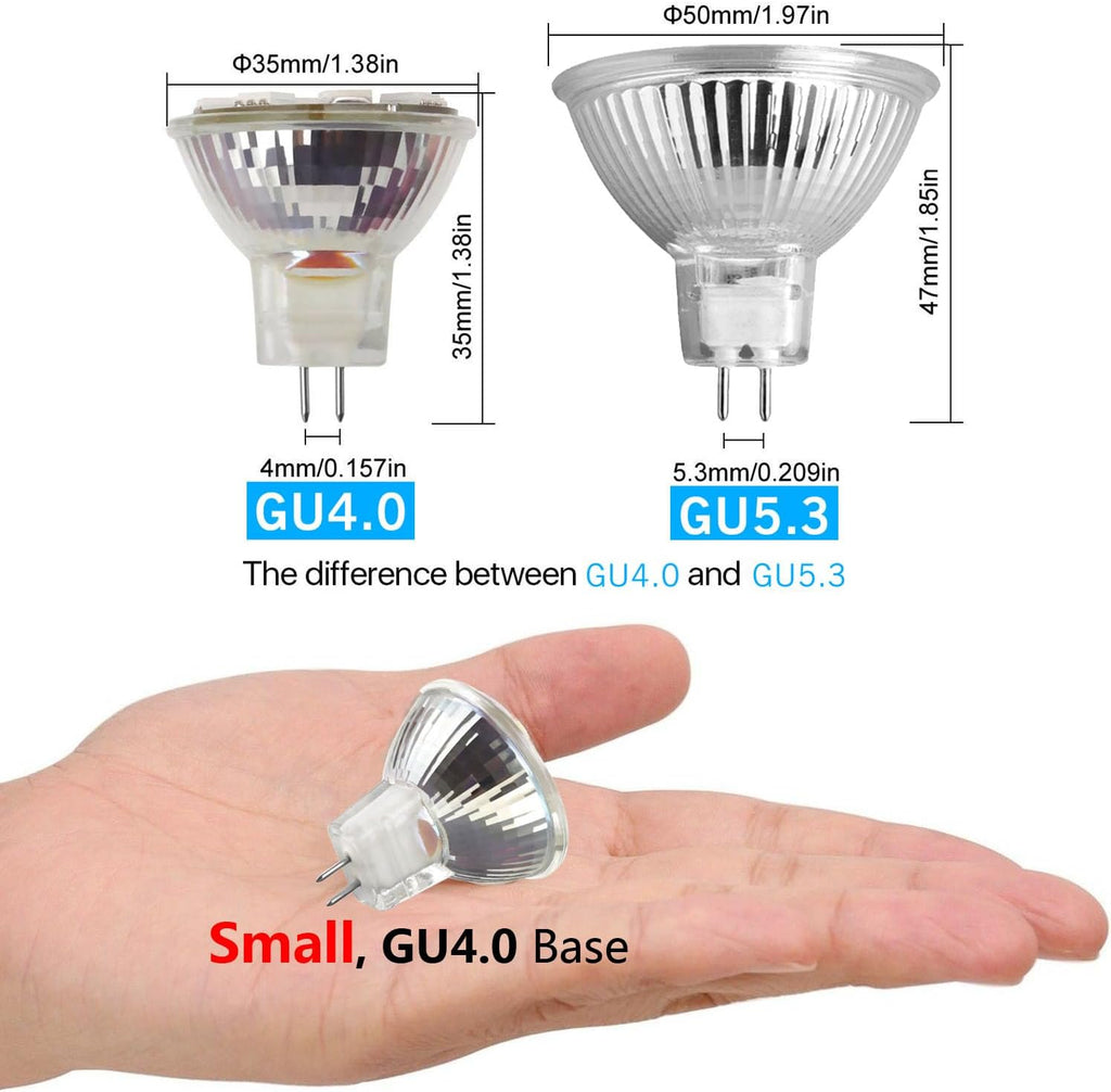 3W MR11 LED Landscape Light Bulbs, Low Voltage 12V 20W Halogen Replacement for Outdoor Landscape Spotlight and Track