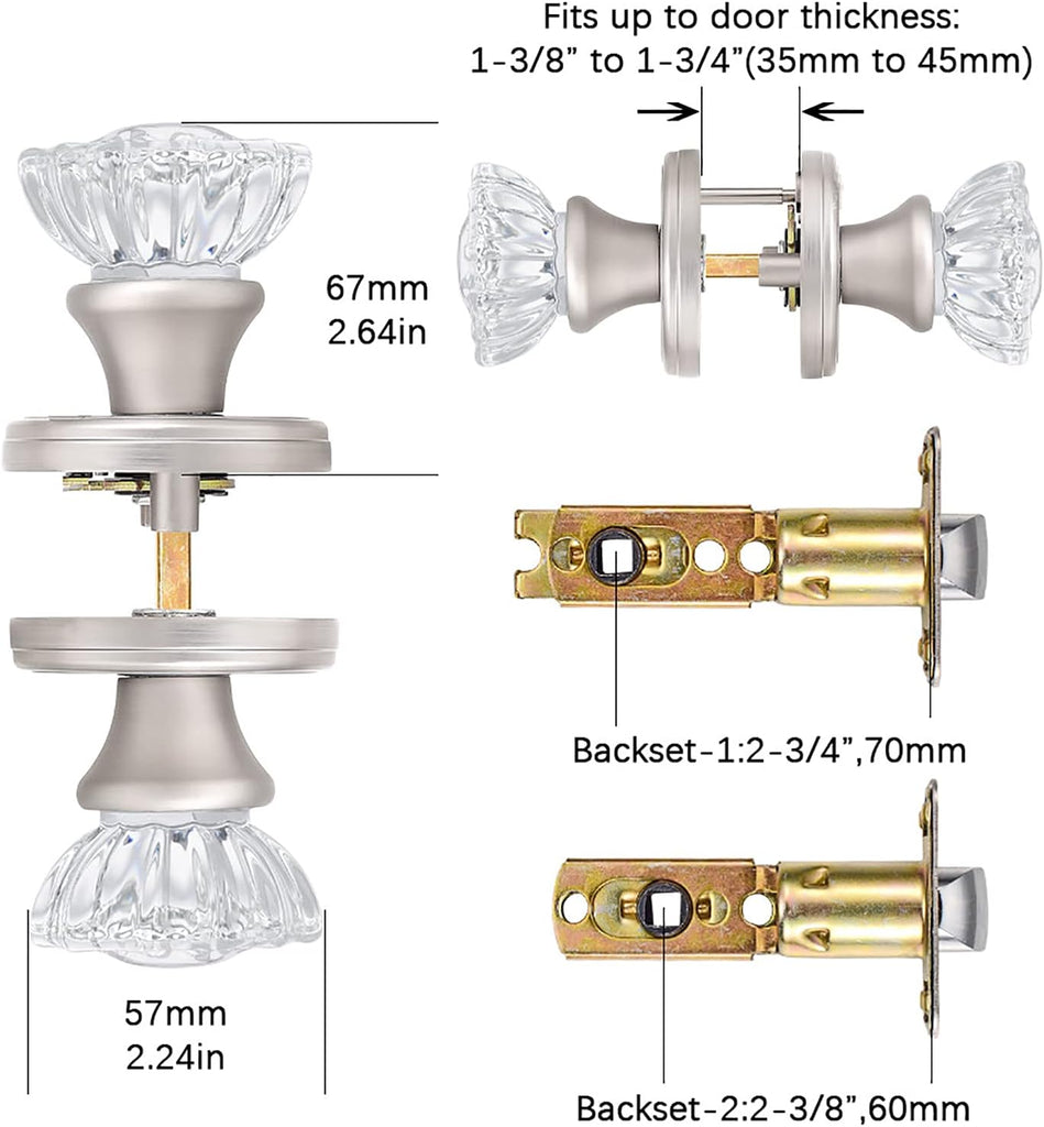 Glass Door Knobs Interior, Passage Crystal Door Knobs