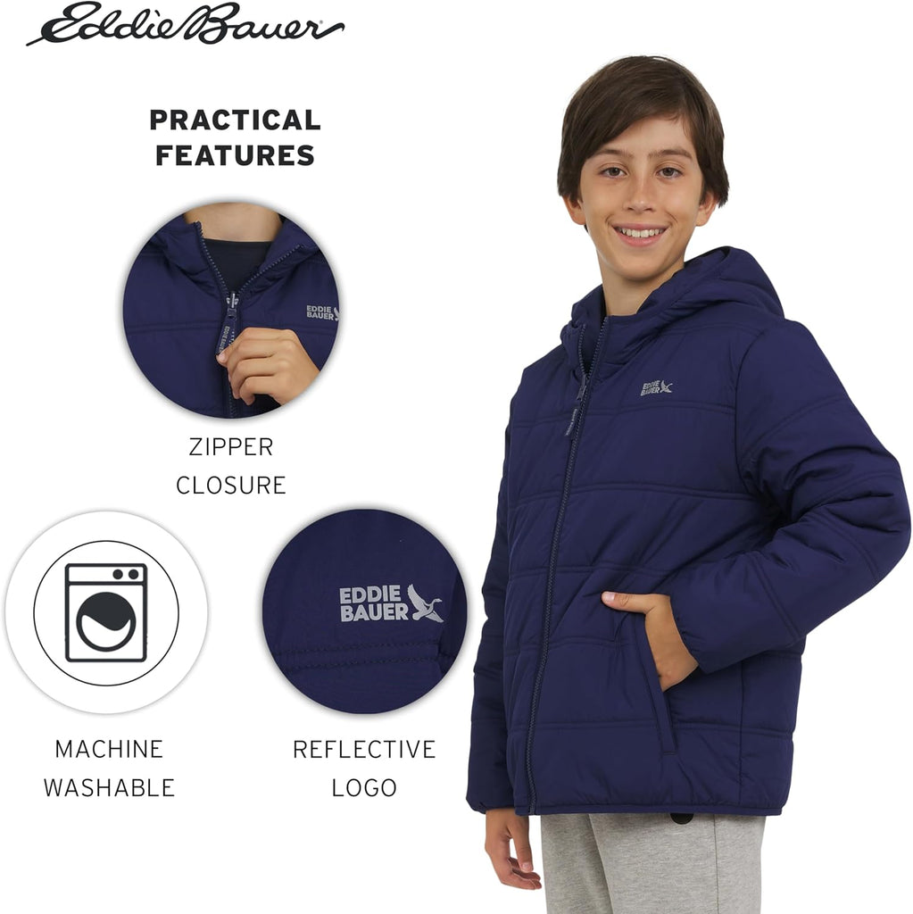 Boys' Deer Harbor Reversible Faux Fur Lined Insulated Puffer Jacket