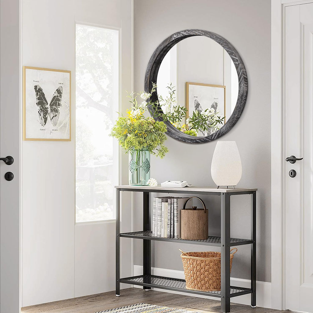 Round Wall Mirror Large Circular Wall Mounted Mirror Circle Mirror for Decor Wooden Make up Mirror for Farmhouse