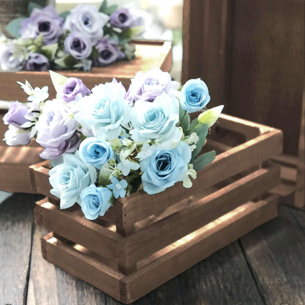 Set of 3 Brown Rustic Wooden Nesting Crates with Built-in Handles, Decorative Farmhouse Storage Boxes and Display