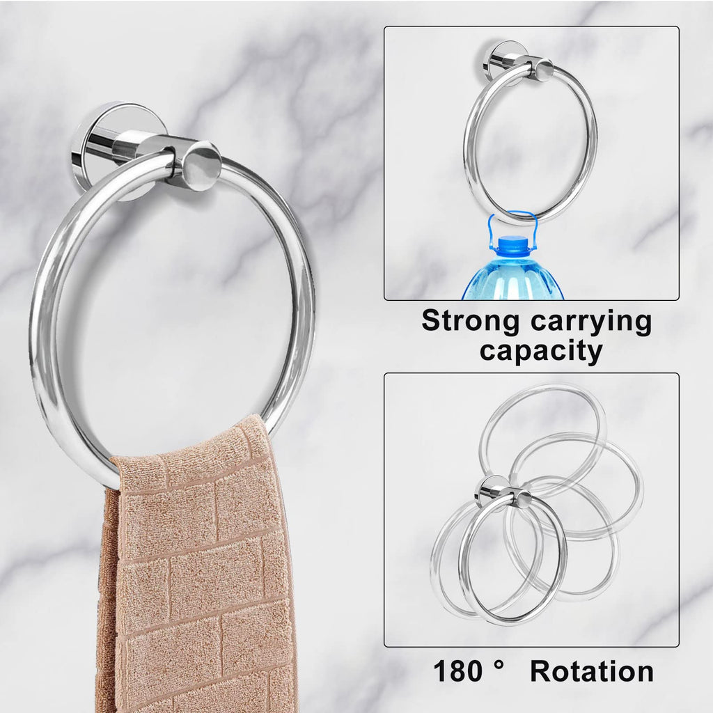 8 Piece Polished Chrome Bathroom Hardware Set, 24inch Towel Bar Set