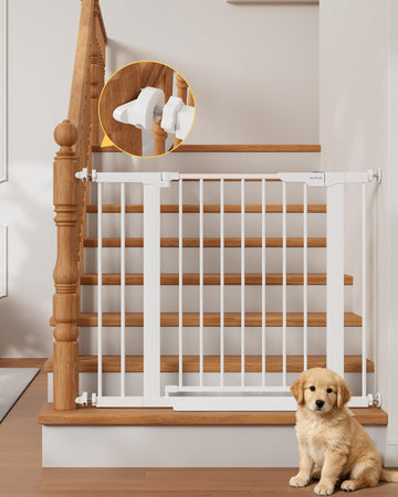 27-36.6 in Wide Baby Gate for Stairs and Doorways, White