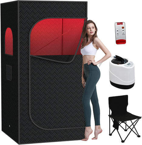 Nirvix Sauna Box, Portable Steam Sauna for Home with 1000W 3L Steamer, 9-Level Temperature Control & Remote