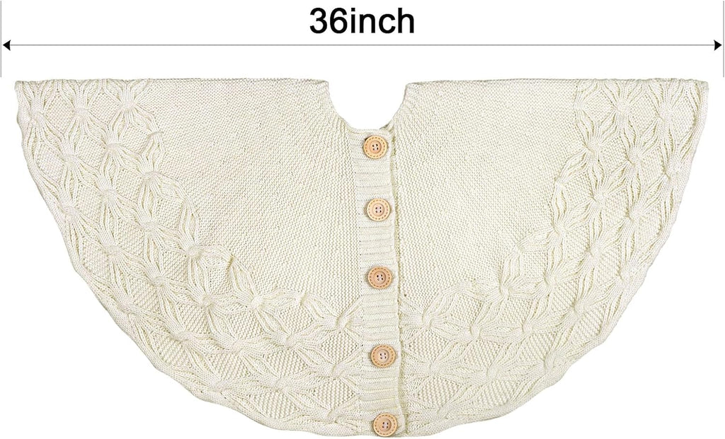 Knit Christmas Tree Skirts, Neutral Tree Skirt, Cozy Christmas Decorations