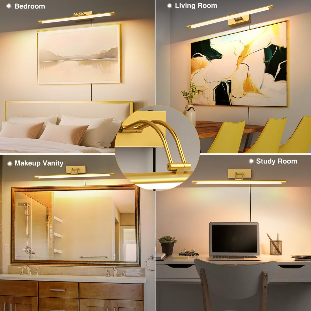 Plug in Picture Light for Wall Mural Art Light with On/Off Switch, 3000K Warm White Brightness Adjustable Gallery