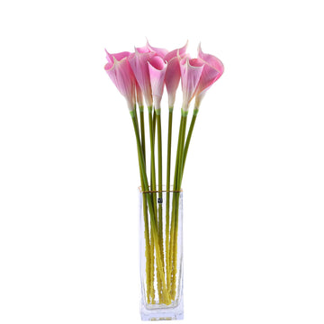 Artificial Calla Lily 10pcs 26 Inch Long Stem Arum Lily Décor Centerpieces Wedding Bridal DIY Bouquet(Light Purple)