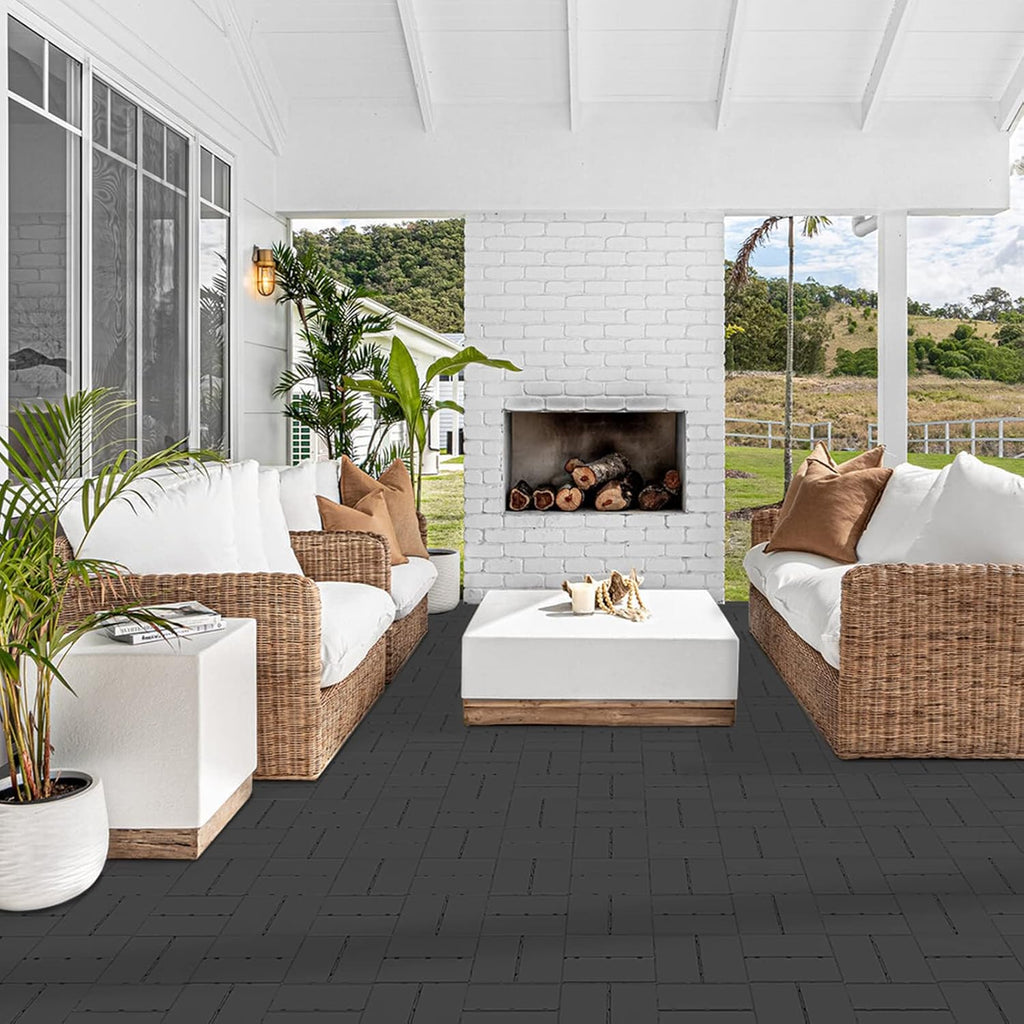Plastic Interlocking Deck Tiles, 9 Pack Outdoor Patio Flooring, 12"x12" Interlocking Decking Tile Outdoor All Weather