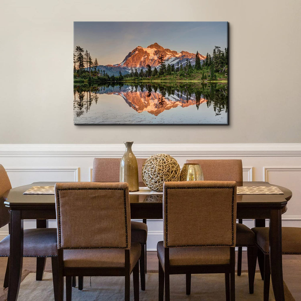 Nature Mountain Scenery Canvas Wall Art Home Decorations Mount Baker Washington Landscape Picture Wall Decor Sunset