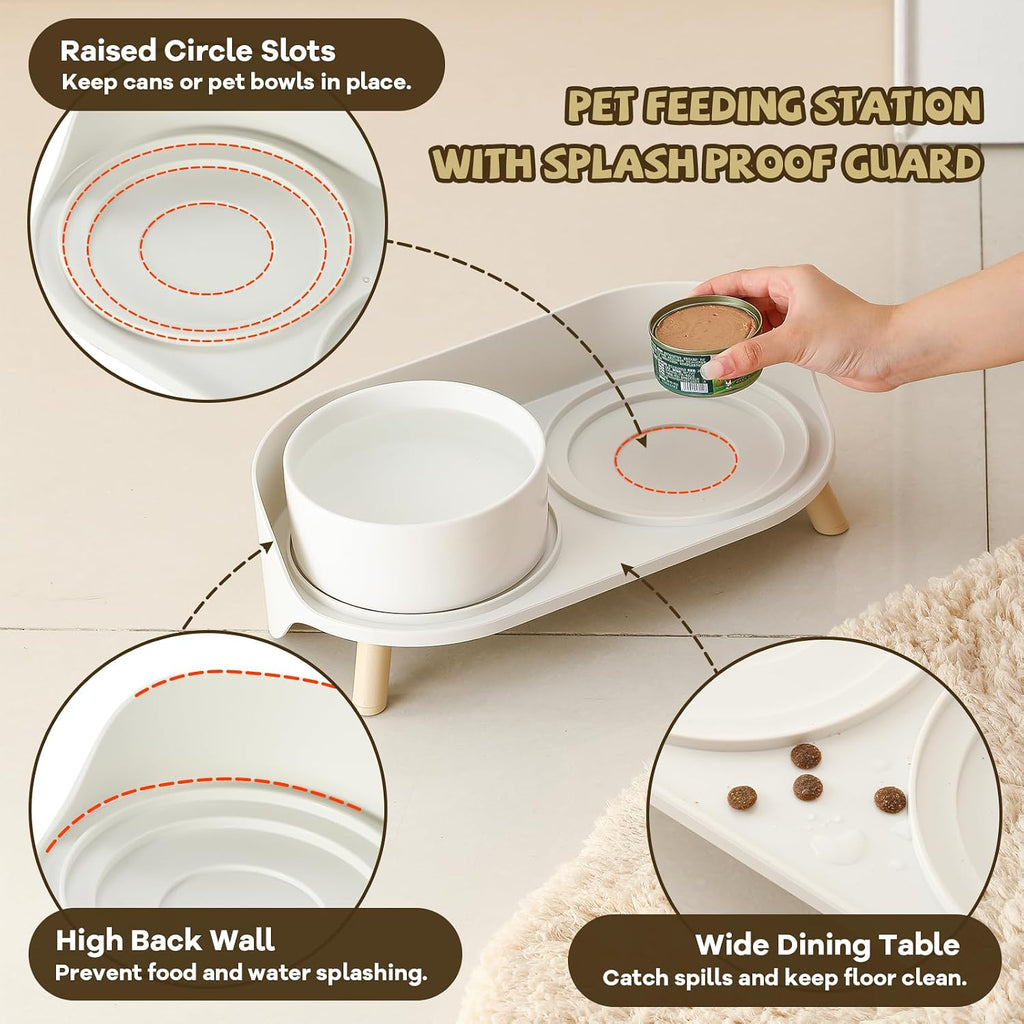 Raised Dog Feeder Bowl Stand (Without Bowls), Fits Dish up to Φ 6"
