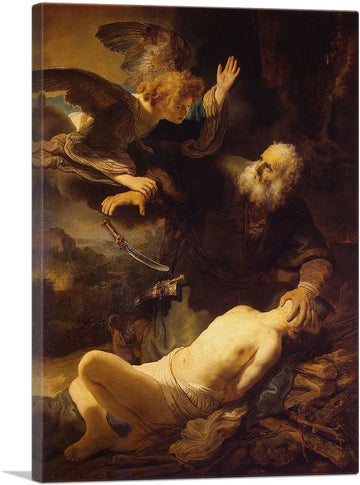The Sacrifice of Isaac 1630 Canvas Art Print Stretched Framed Painting Picture Poster Giclee Wall Decor by Rembrandt