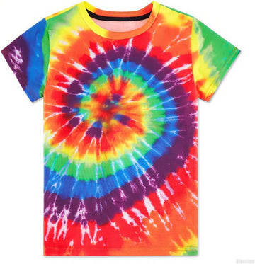 Boys Tie Dye Shirt Girl Tie Dye Shirts Short Sleeve Hippie Tshirt