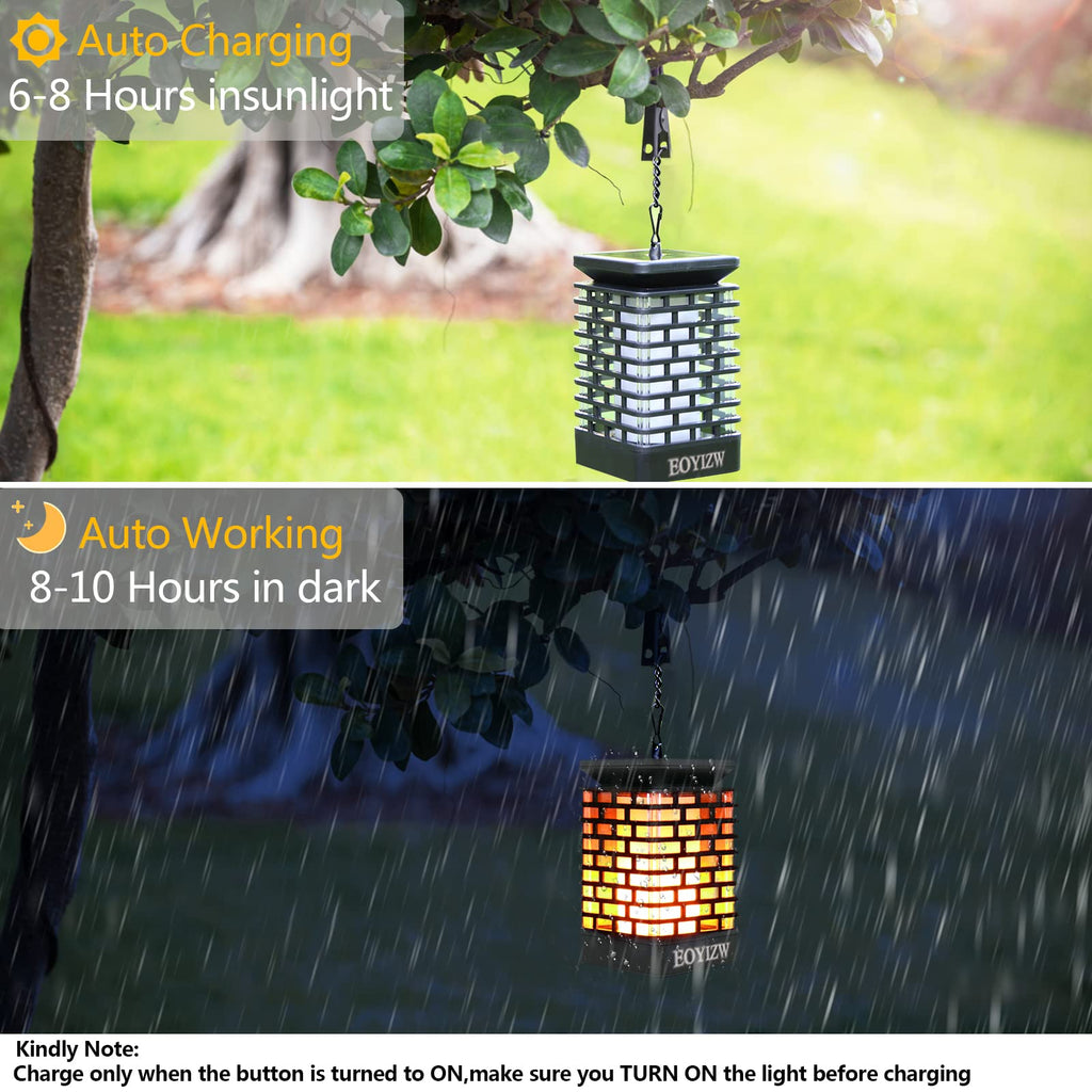 Solar Outdoor Lights 2 Pack Hanging Solar Lantern