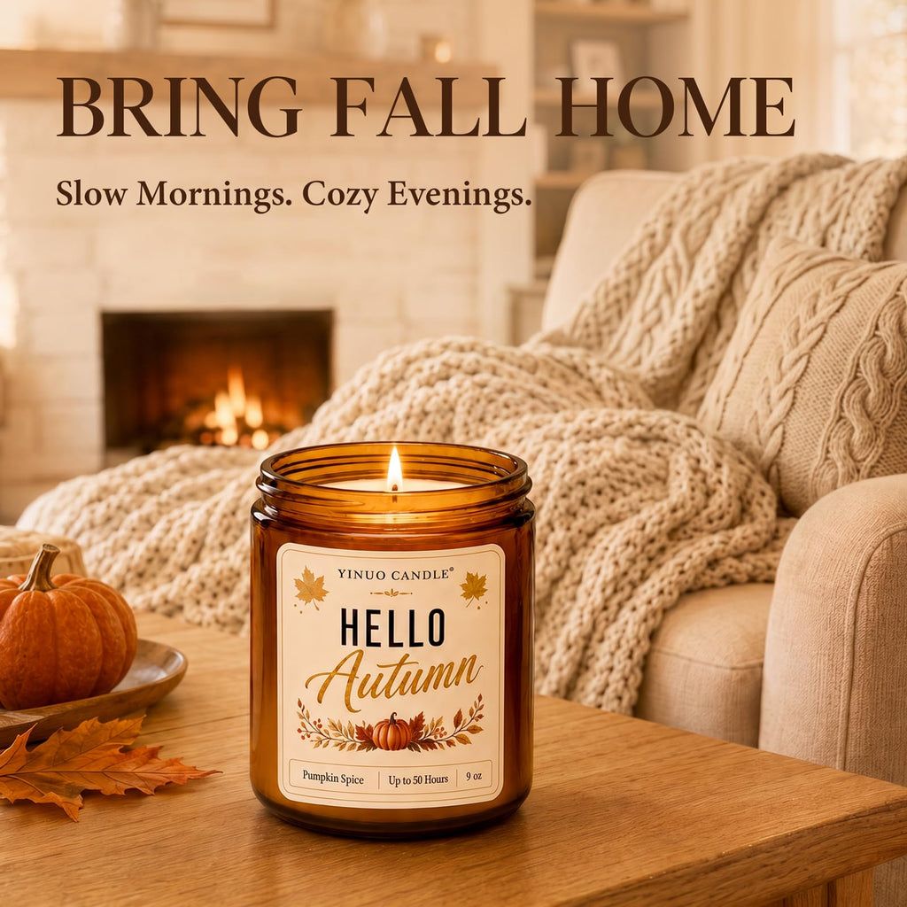 Pumpkin Spice Scented Candle, 9 oz Soy Wax Fall Candle