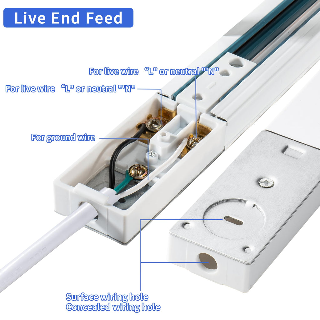 Plug in Track Lighting with Power Cord, 8-Light LED Track Lighting Kit with 6.6FT H Type Track Lighting Rails, Modern