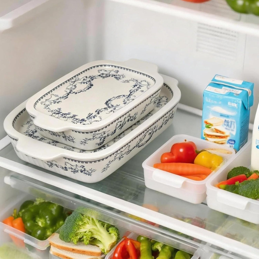 Ceramic Casserole Dish with Lids for Oven, Large Dish with Lid and Small Ceramic Casserole Dishes with Lid, Bakeware