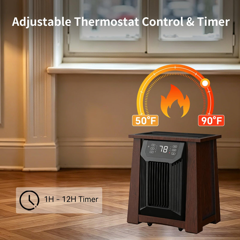 Infrared Cabinet Heater, 1500W Space Heater with Remote & Timer