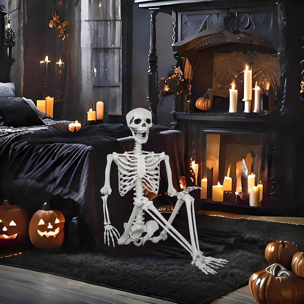 5.9ft Halloween Life Size Skeleton Realistic Full Body Skeletons Plastic Human Bones with Movable Joints