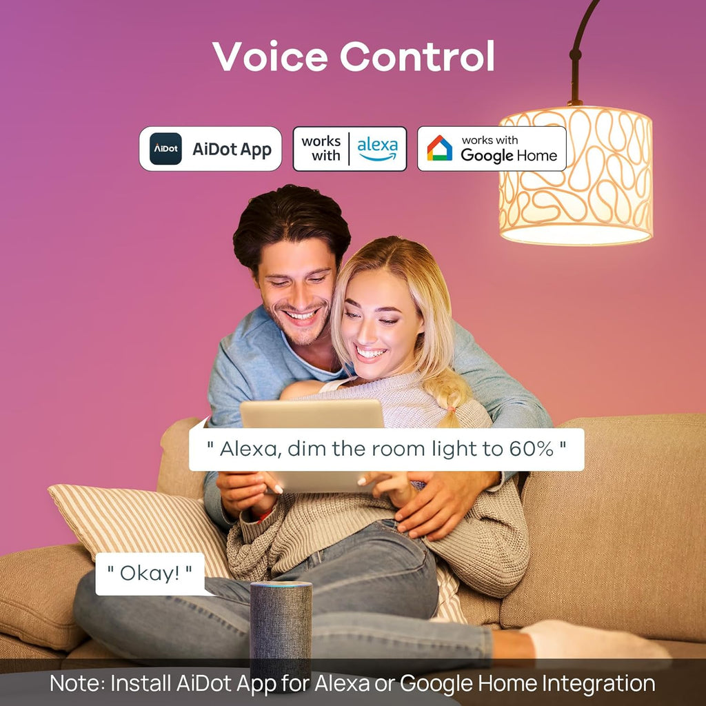 BR30 Smart Light Bulbs, WiFi Flood Light Bulbs Compatible with Alexa & Google Home, RGBTW Color Changing Light Bulb