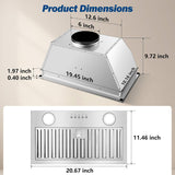 30 Inch Stainless Steel Under Cabinet Range Hood 900 CFM 4 Speed Voice, Gesture & Touch Control, LED Lights, Baffle Filters