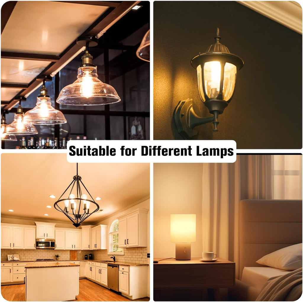 12 Pack Vintage LED Edison Bulbs, E26 Dimmable LED Bulb, 60 watt Equivalent, ST58 Antique Filament Light Bulbs with
