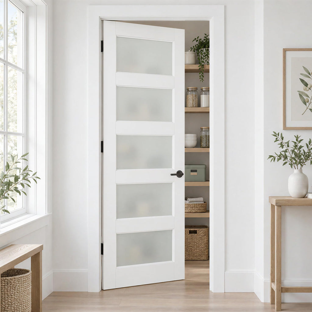 24" x 80" Frosted Glass Door, MDF Solid Core Interior Door Slab