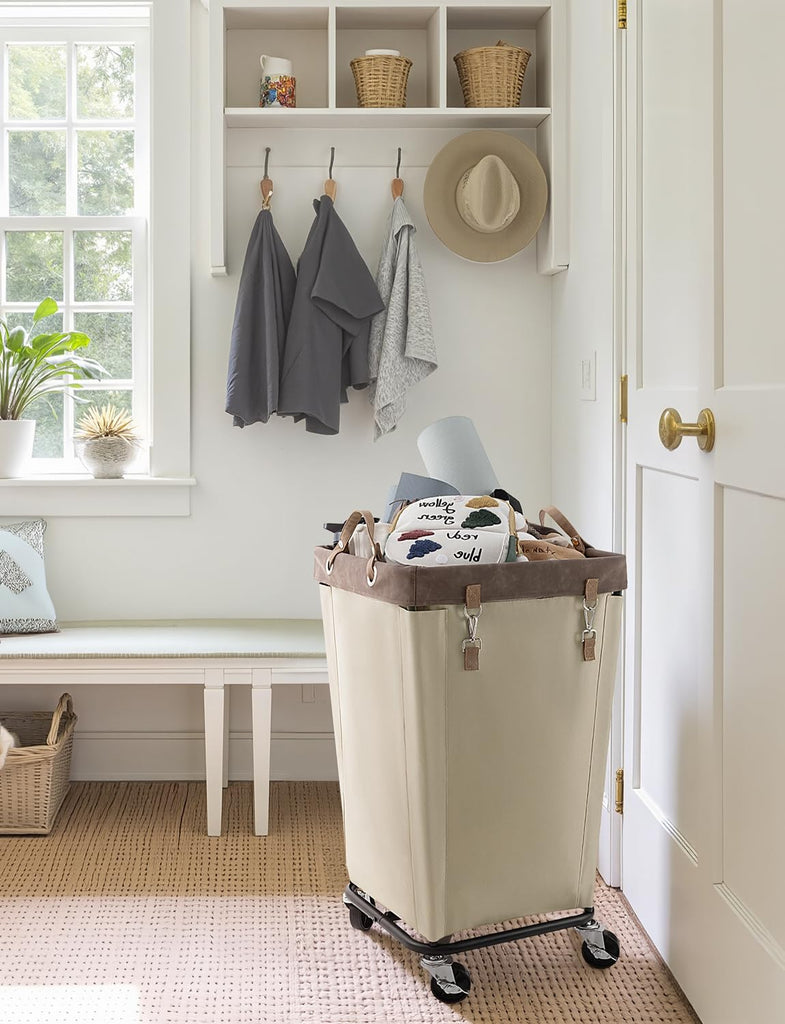 160L Laundry Basket with Wheels, Rolling Hampers for Clothing