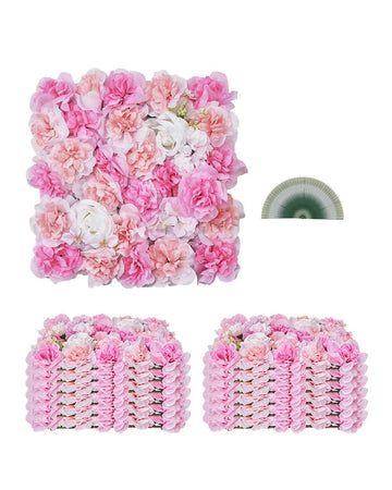 3D Flower Wall Panel, Artificial Floral Wall Background Mesh Backing Mat, Seamless Design&Easy Installation for