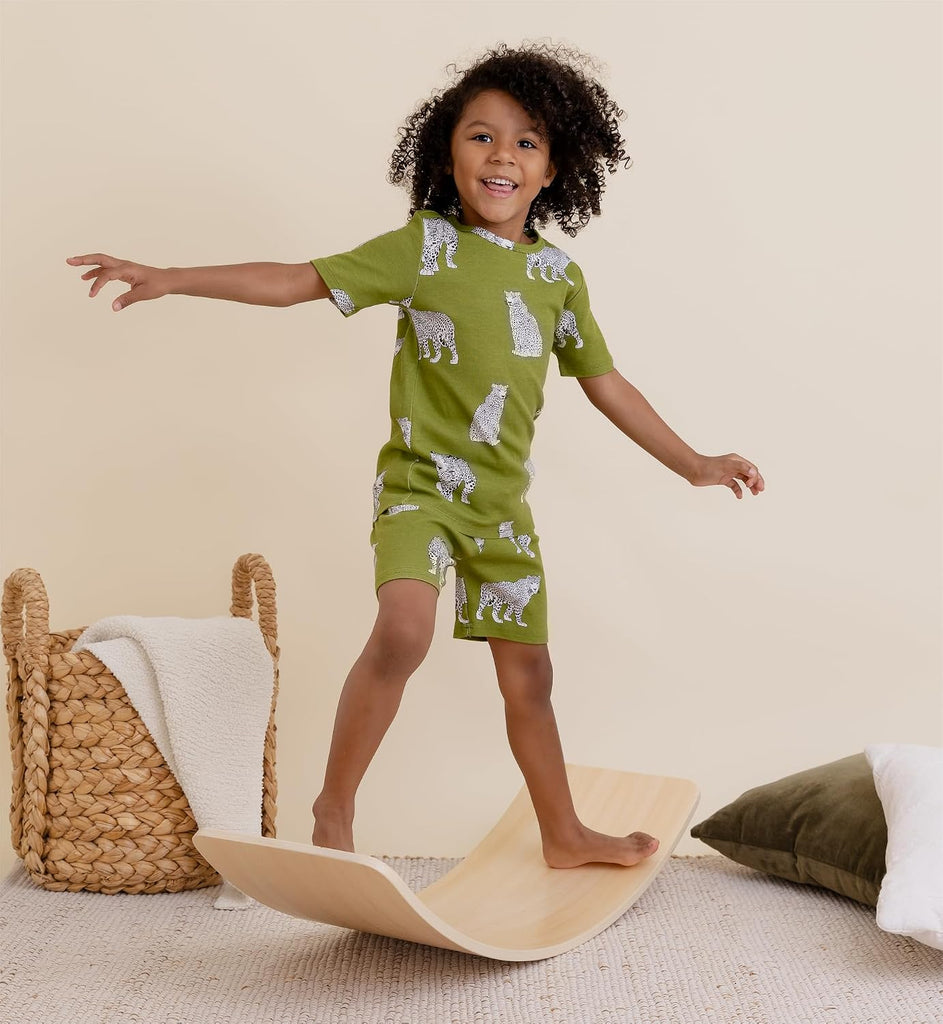 100% Organic Cotton Baby Short Sleeve Pajama Sets, Toddler Boy Girl Piece Sleepwear