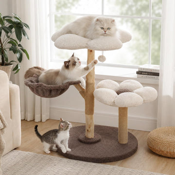Multi-Level Modern Solid Cat Tree for Indoor Medium-Large Cats
