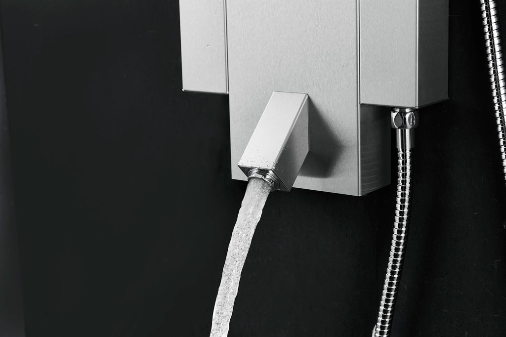 48" Stainless Steel SPS822A Shower Panel Tower with Rainfall Shower Head and Spout