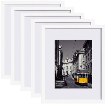 16x20 Picture Frames, Acrylic Cover, White, Set of 5