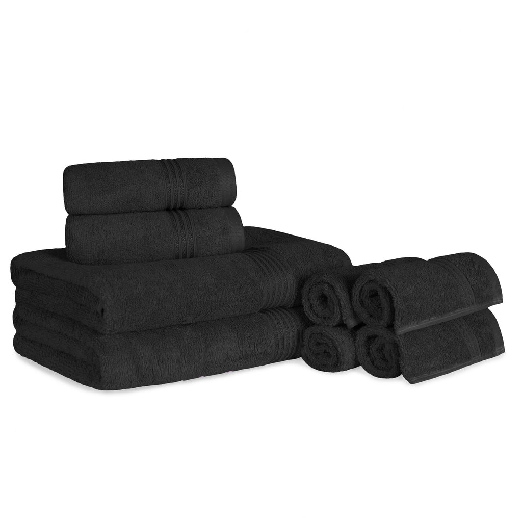 BNM Egyptian Cotton 8 Piece Towel Set, Assorted Towels Bathroom, Master, Guest Bath, Decor Essentials, Includes 2