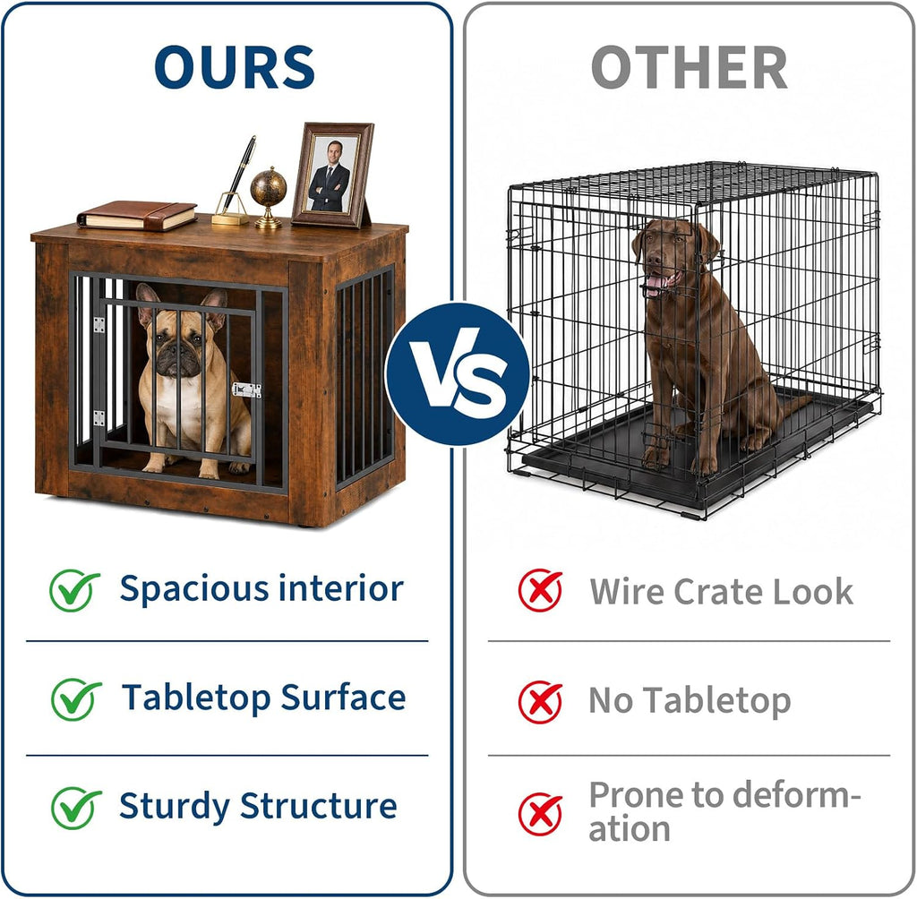 Dog Crate Furniture, Wooden End Table Dog Kennel for Indoor