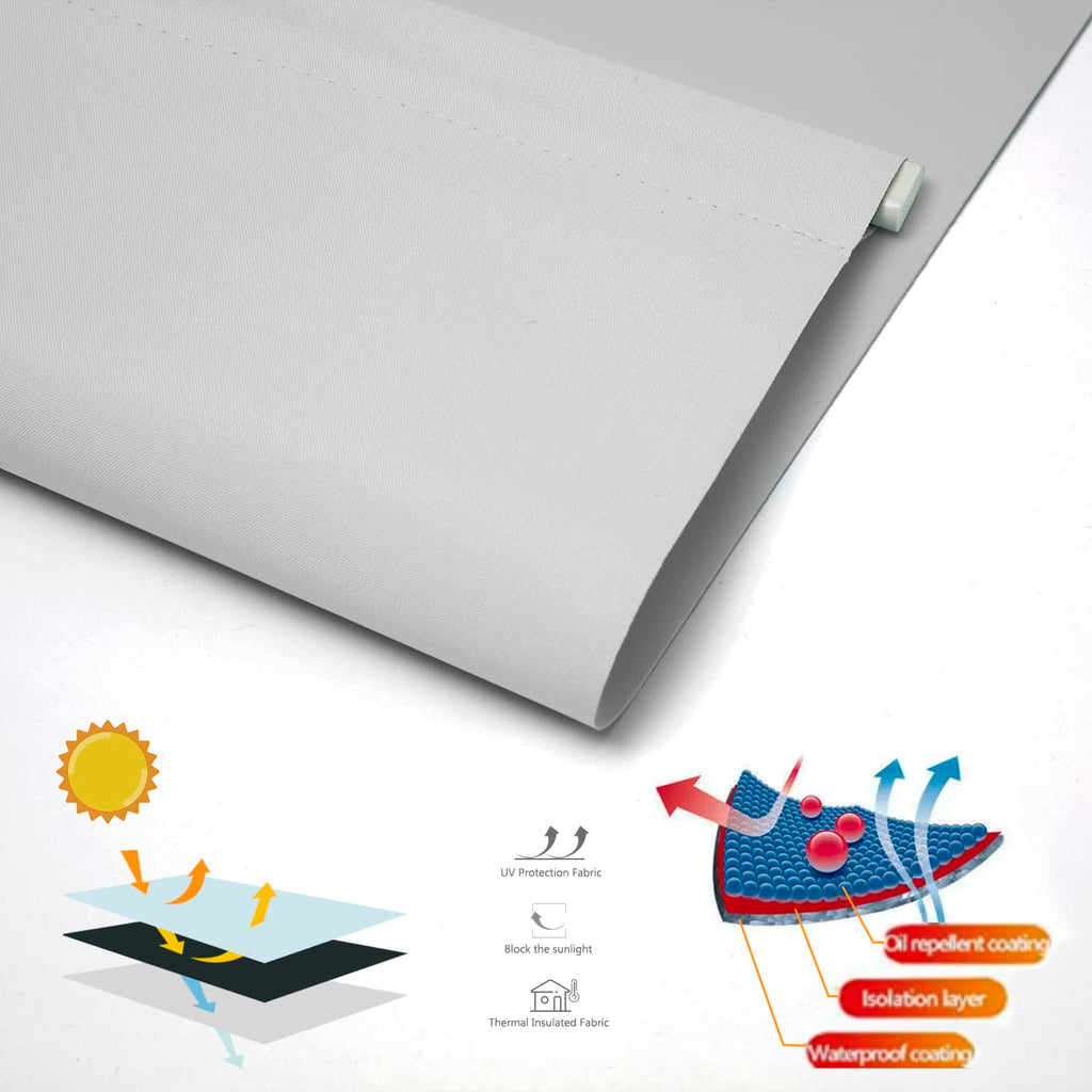 Blackout Roller Shades for Window Light Gray