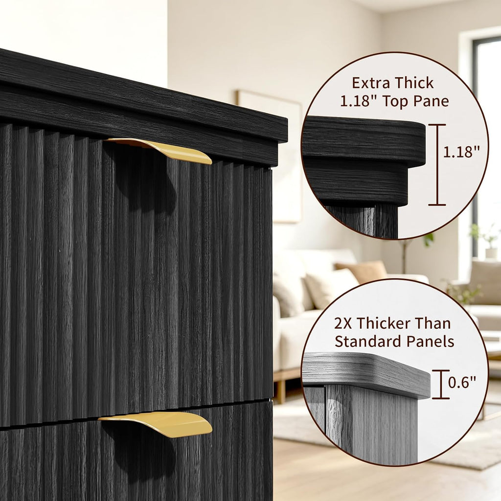 Tilt-Out Trash Cabinet with Dog Feeding Station, Pet Food Storage, Black